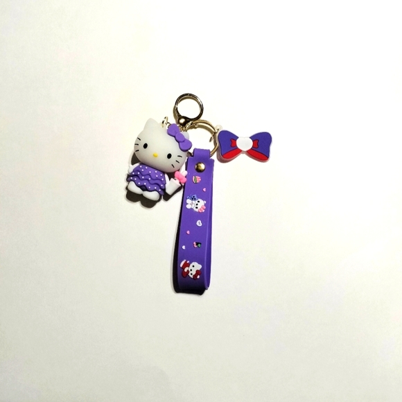 Hello Kitty 3D Keychain Purple Wrist Strap, NEW - Picture 4 of 4